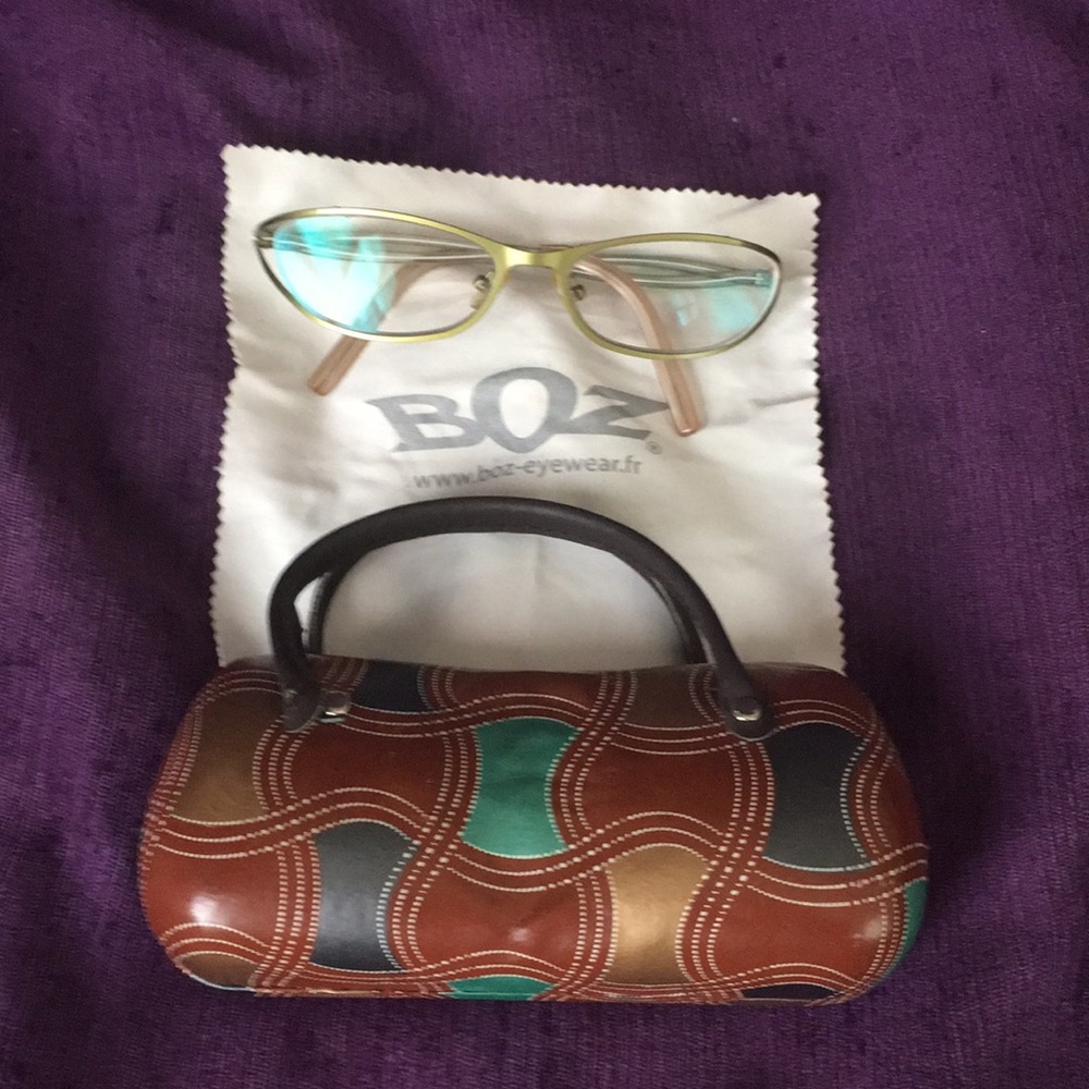 BOZ Green metallic eyeglasses